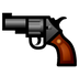 Bagaimana emoji Pistol air kelihatan di Softbank.