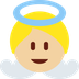 Como o emoji do Bebê anjo: pele morena clara é exibido no Twitter.