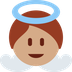 Como o emoji do Bebê anjo: pele morena é exibido no Twitter.