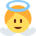 Cómo se ve el emoji Bebé ángel en Twitter.