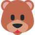 Como o emoji do Rosto de urso é exibido no Twitter.