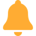 铃铛 表情符号在 Twitter 上的外观。