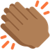 How Clapping Hands: Medium-Dark Skin Tone emoji looks on Twitter.