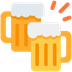 Como o emoji do Canecas de cerveja é exibido no Twitter.