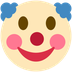 Wie Clown-Gesicht Emoji auf Twitter aussieht.