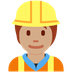 How Construction Worker: Medium Skin Tone emoji looks on Twitter.