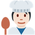 Cómo se ve el emoji Chef: tono de piel claro en Twitter.