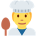 Como o emoji do Chef de cozinha é exibido no Twitter.