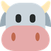 Como o emoji do Rosto de vaca é exibido no Twitter.