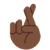 How Crossed Fingers: Dark Skin Tone emoji looks on Twitter.