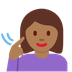 How Deaf Woman: Medium-Dark Skin Tone emoji looks on Twitter.