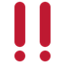 Como o emoji do Dupla exclamação é exibido no Twitter.