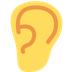 How Ear emoji looks on Twitter.