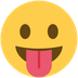 Como o emoji do Rosto mostrando a língua é exibido no Twitter.