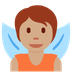 How Fairy: Medium Skin Tone emoji looks on Twitter.