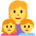 Cómo se ve el emoji Familia: mujer, niña, niño en Twitter.