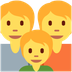 Como o emoji do Família é exibido no Twitter.