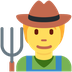 Como o emoji do Agricultor é exibido no Twitter.