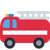 Como o emoji do Carro do corpo de bombeiros é exibido no Twitter.