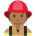 Wie Feuerwehrmann/-frau: mitteldunkle Hautfarbe Emoji auf Twitter aussieht.