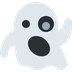 Como o emoji do Fantasma é exibido no Twitter.