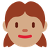 Como o emoji do Menina: pele morena é exibido no Twitter.