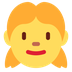 Como o emoji do Menina é exibido no Twitter.