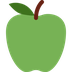 Cómo se ve el emoji Manzana verde en Twitter.