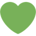 Cómo se ve el emoji Corazón verde en Twitter.