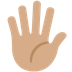 How Hand with Fingers Splayed: Medium Skin Tone emoji looks on Twitter.