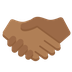 How Handshake: Medium-Dark Skin Tone emoji looks on Twitter.