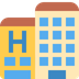 Cómo se ve el emoji Hotel en Twitter.