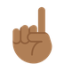 Wie Nach oben weisender Zeigefinger von vorne: mitteldunkle Hautfarbe Emoji auf Twitter aussieht.