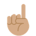 Wie Nach oben weisender Zeigefinger von vorne: mittlere Hautfarbe Emoji auf Twitter aussieht.