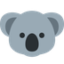 Cómo se ve el emoji Koala en Twitter.