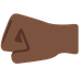 Sola bakan yumruk: koyu cilt tonu emojisi Twitter üzerinde nasıl görünüyor.