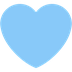 Cómo se ve el emoji Corazón azul claro en Twitter.