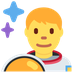 Erkek astronot emojisi Twitter üzerinde nasıl görünüyor.