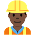 How Man Construction Worker: Dark Skin Tone emoji looks on Twitter.