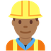 How Man Construction Worker: Medium-Dark Skin Tone emoji looks on Twitter.