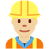 How Man Construction Worker: Medium-Light Skin Tone emoji looks on Twitter.