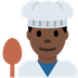 Como o emoji do Cozinheiro: pele escura é exibido no Twitter.