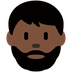 How Man: Dark Skin Tone, Beard emoji looks on Twitter.