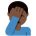 How Man Facepalming: Dark Skin Tone emoji looks on Twitter.