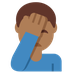 How Man Facepalming: Medium-Dark Skin Tone emoji looks on Twitter.