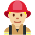 Wie Feuerwehrmann: mittelhelle Hautfarbe Emoji auf Twitter aussieht.