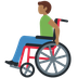 How Man in Manual Wheelchair: Medium-Dark Skin Tone emoji looks on Twitter.