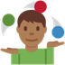 How Man Juggling: Medium-Dark Skin Tone emoji looks on Twitter.