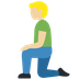 How Man Kneeling: Medium-Light Skin Tone emoji looks on Twitter.