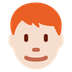 Como o emoji do Homem: pele clara e cabelo vermelho é exibido no Twitter.